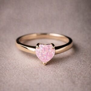 Heart Ring with Pink Stone